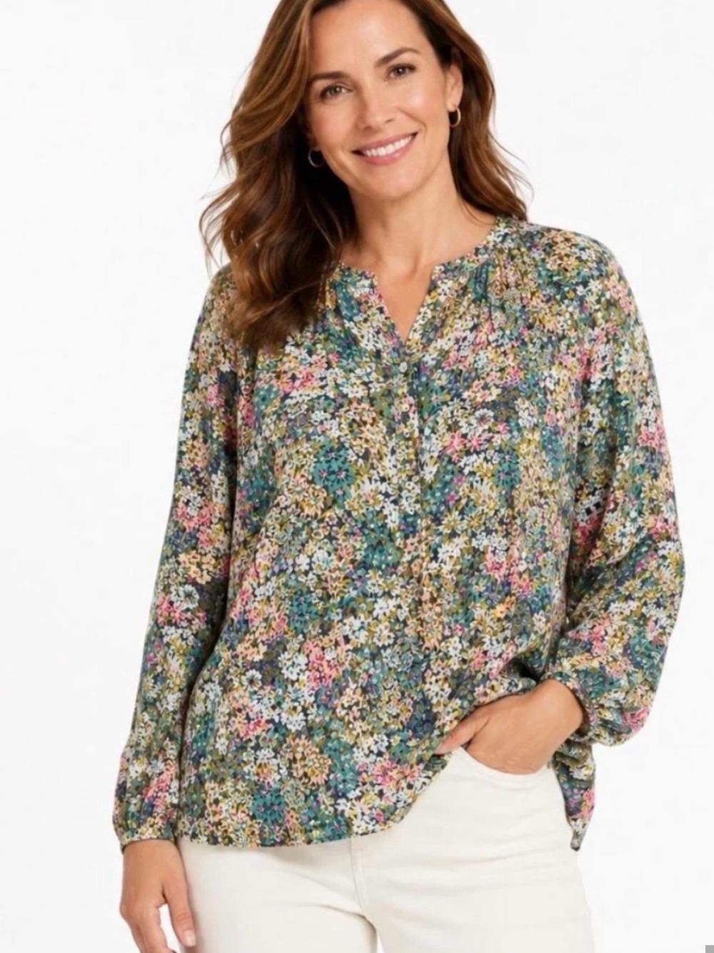 J.Jill Floral/Flowy Blouse. Multicolor. Size 4X.